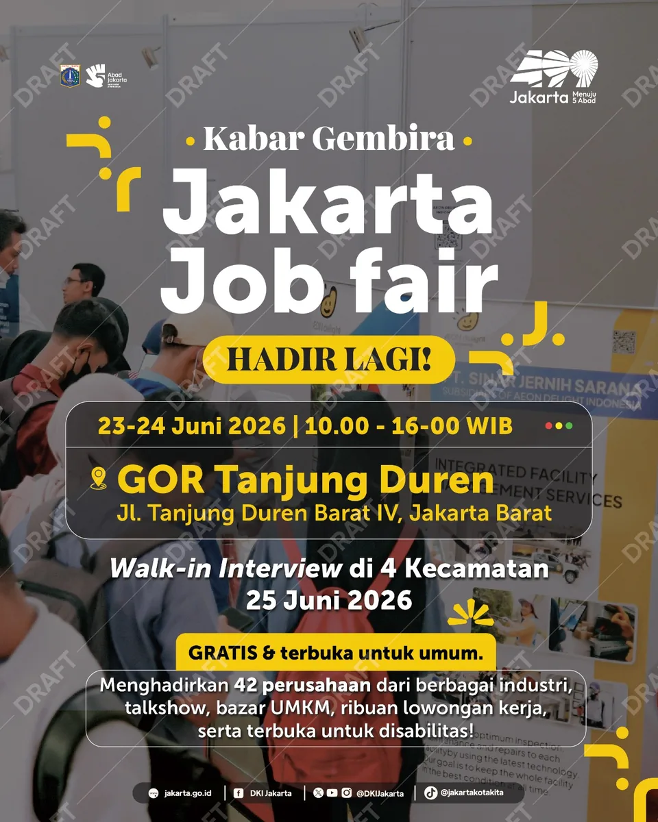 Job Fair Kabupaten Bondowoso 2026 (Suku Dinas TKTE Wilayah Kabupaten Bondowoso Barat) : 23-24 Juni 2026